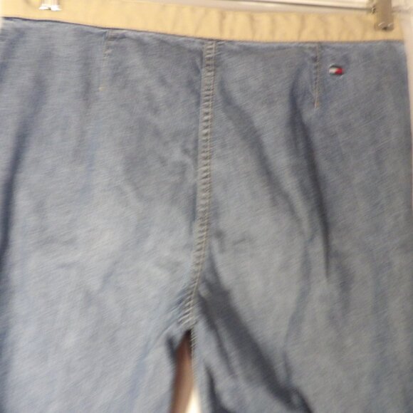Vintage 90s Tommy Hilfiger Boot Cut Drawstring Flare Leg RollTab Hems Jeans Sz 6 - Picture 7 of 8